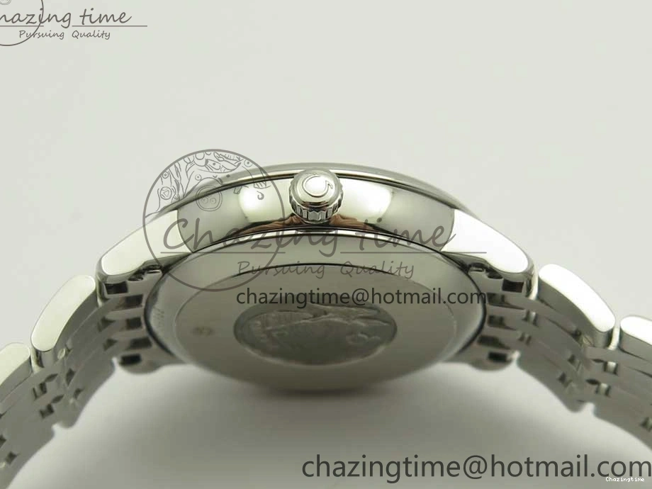 0105 TopPick De Ville Prestige Ladies 32.7mm SS MKF 1:1 Best Edition Blue Dial Diamonds Markers on SS Bracelet MIYOTA 7972